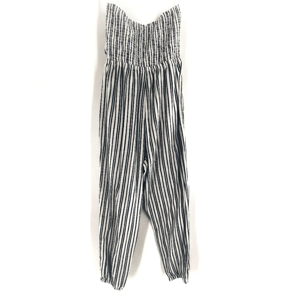 Aerie Strapless Tie Front Pinstripe Jumper - Picture 8 of 8
